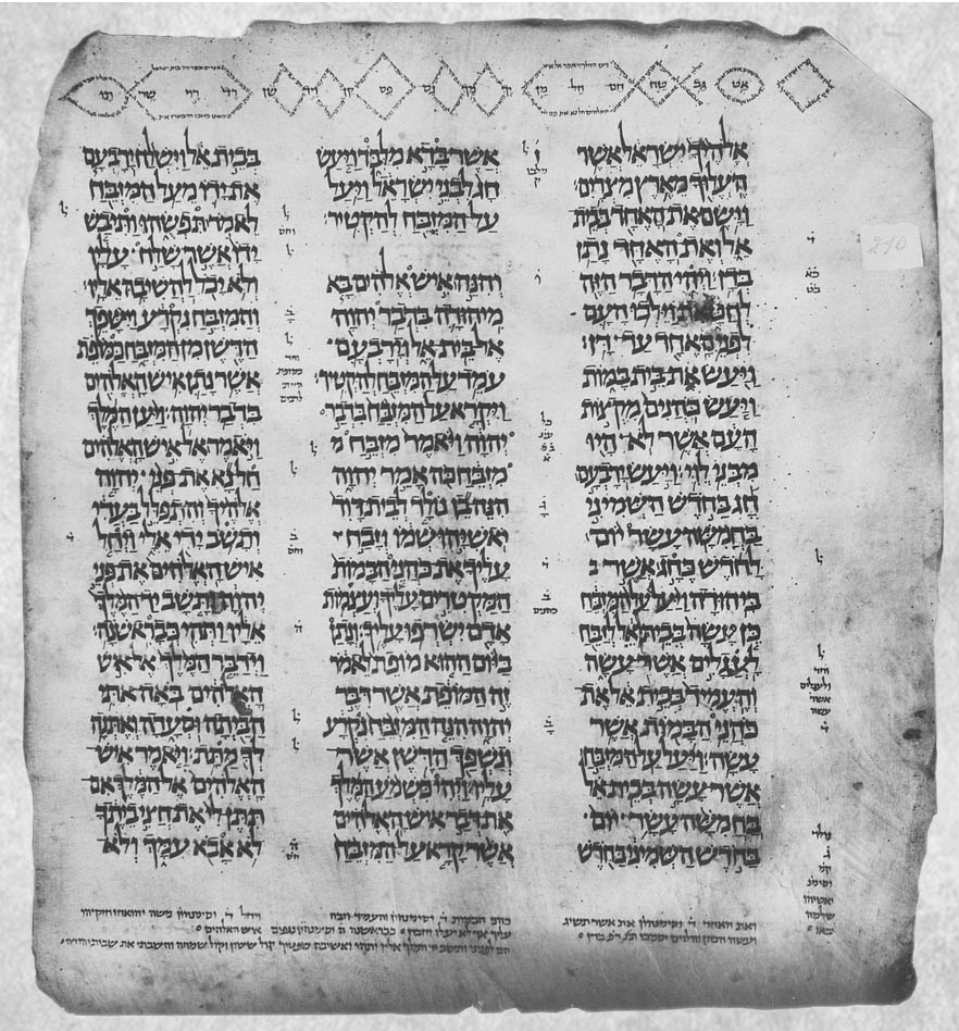 Folio with Masora in geometric shapes