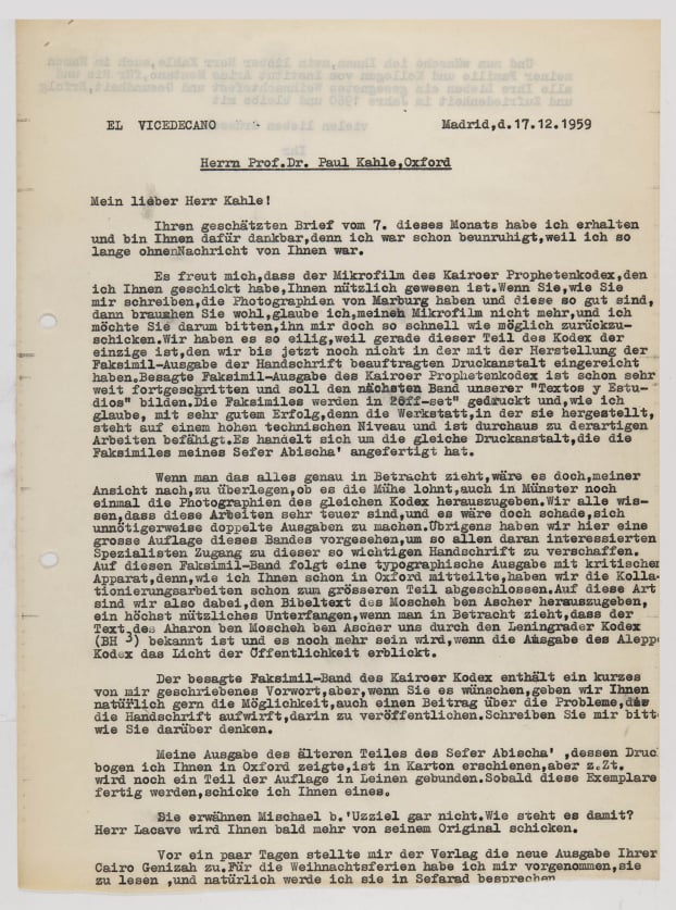 Letter from Pérez Castro