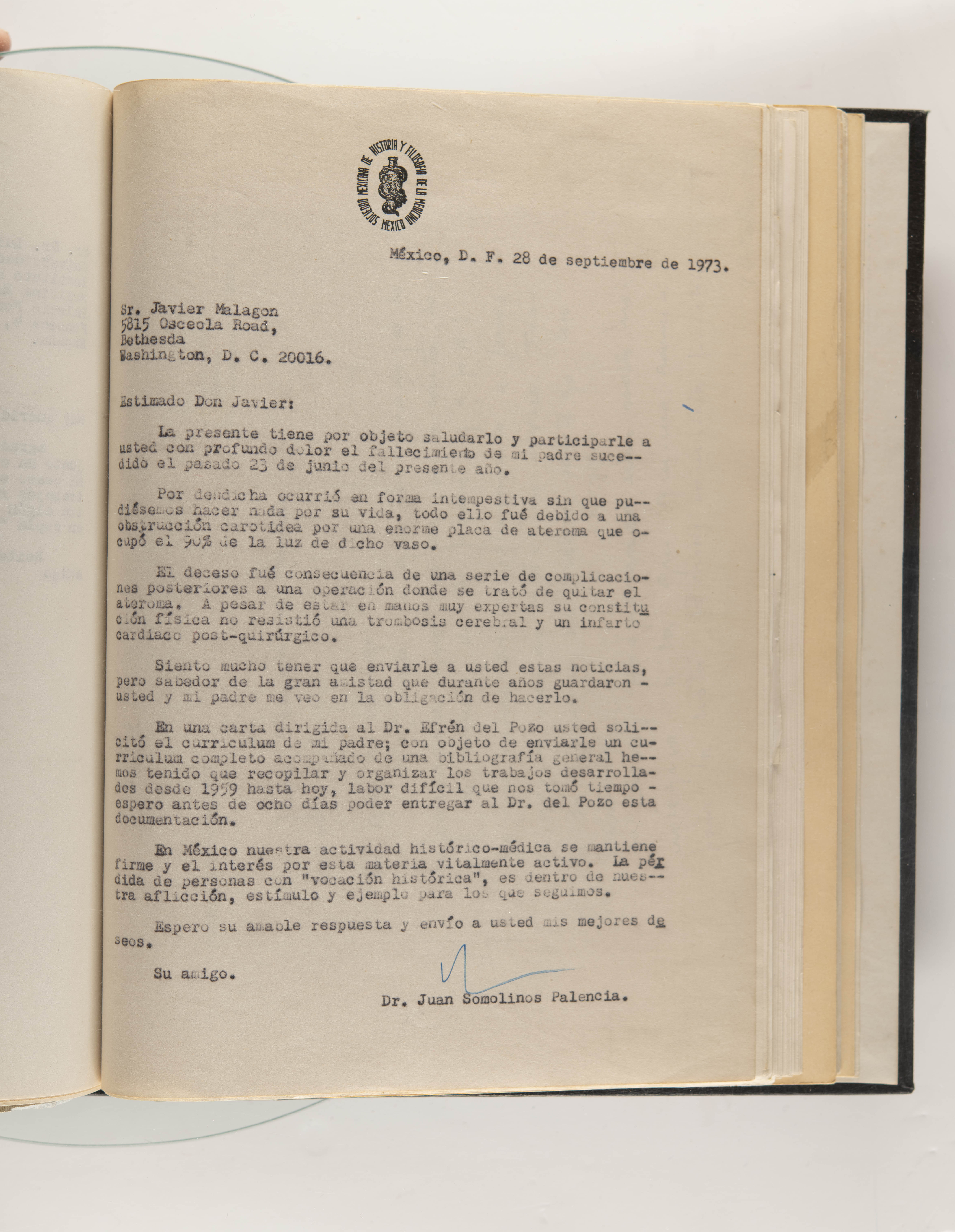 Carta de Jan a Javier Malagón 